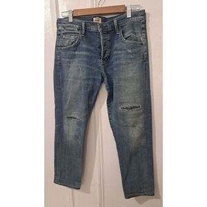 Citizen Of Humanity Womens 27 EMERSON slim Boyfriend Jeans Pants Denim Patches